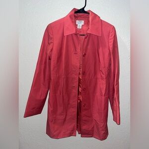 Ann Taylor LOFT Pink Trench Coat Overcoat Women's XSP Fall Business Casual  EUC
